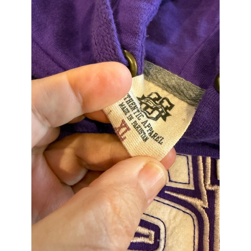 Authentic Apparel LSU Tigers Purple Contrast Stitch Hoodie Mens‎ XL NCAA Graphic - Picture 6 of 10